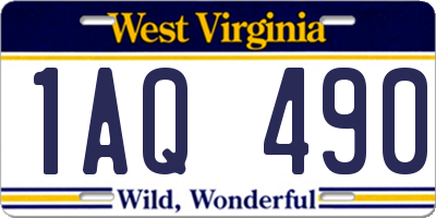 WV license plate 1AQ490