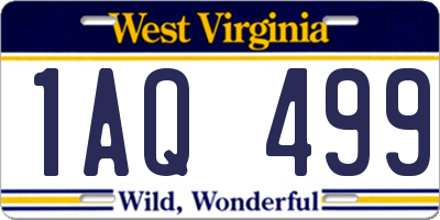 WV license plate 1AQ499