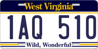 WV license plate 1AQ510