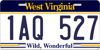 WV license plate 1AQ527