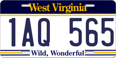 WV license plate 1AQ565
