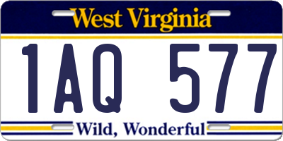WV license plate 1AQ577