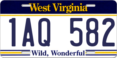 WV license plate 1AQ582