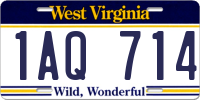 WV license plate 1AQ714