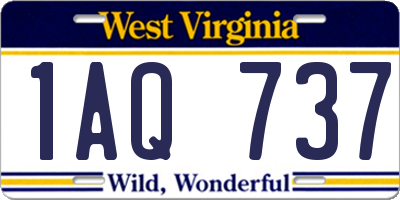WV license plate 1AQ737