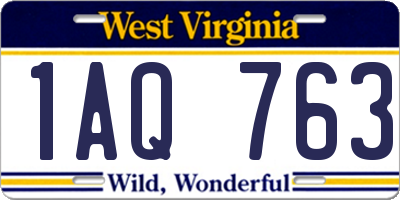 WV license plate 1AQ763