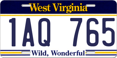 WV license plate 1AQ765