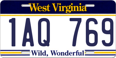 WV license plate 1AQ769