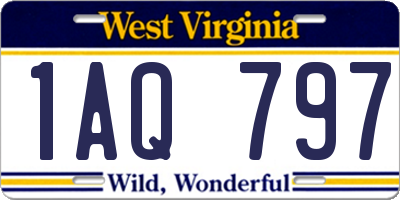 WV license plate 1AQ797