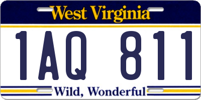 WV license plate 1AQ811