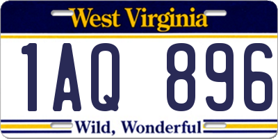 WV license plate 1AQ896