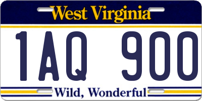 WV license plate 1AQ900