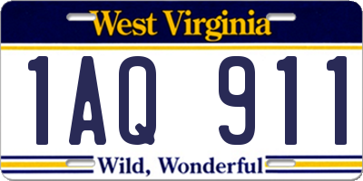 WV license plate 1AQ911