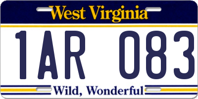 WV license plate 1AR083