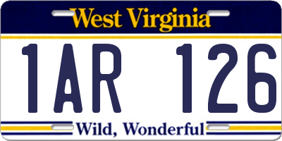 WV license plate 1AR126