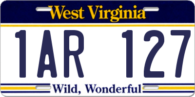 WV license plate 1AR127