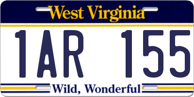 WV license plate 1AR155