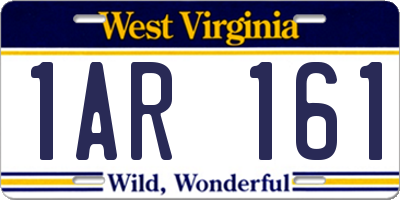 WV license plate 1AR161
