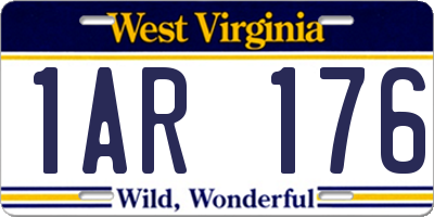 WV license plate 1AR176
