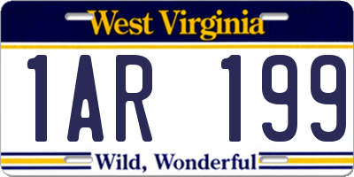 WV license plate 1AR199
