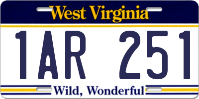 WV license plate 1AR251