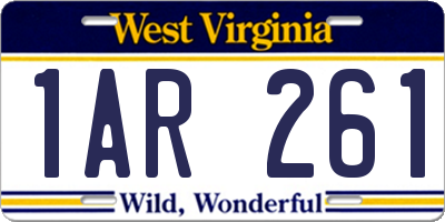 WV license plate 1AR261