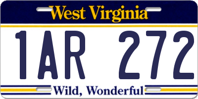 WV license plate 1AR272