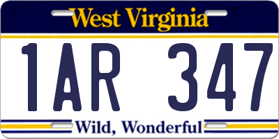 WV license plate 1AR347