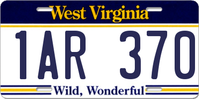 WV license plate 1AR370