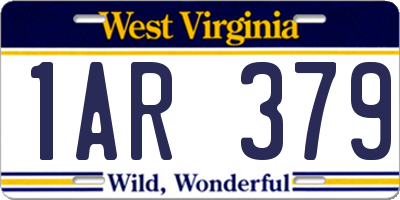 WV license plate 1AR379
