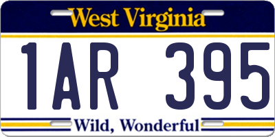 WV license plate 1AR395