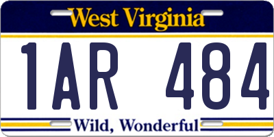WV license plate 1AR484
