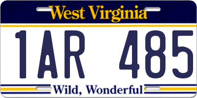 WV license plate 1AR485