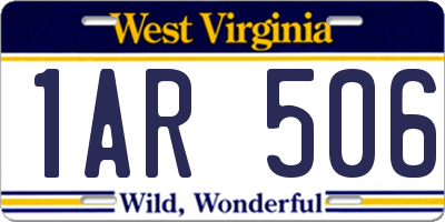 WV license plate 1AR506