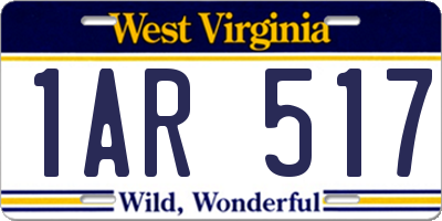 WV license plate 1AR517