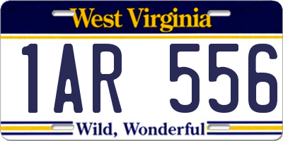 WV license plate 1AR556