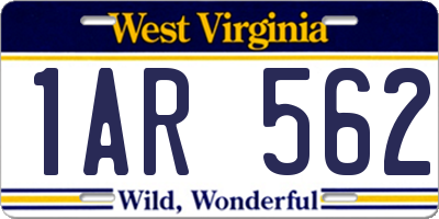 WV license plate 1AR562