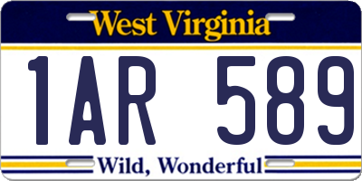 WV license plate 1AR589