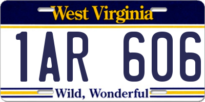WV license plate 1AR606