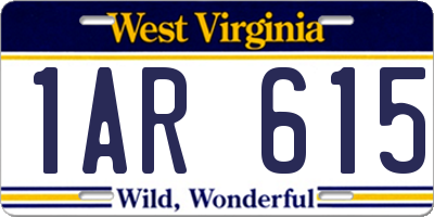 WV license plate 1AR615