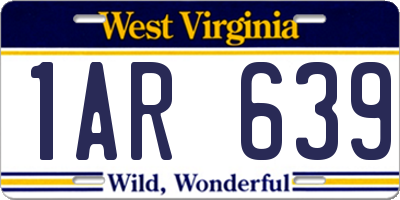 WV license plate 1AR639