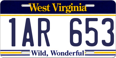 WV license plate 1AR653