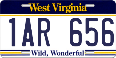 WV license plate 1AR656