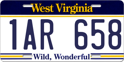 WV license plate 1AR658