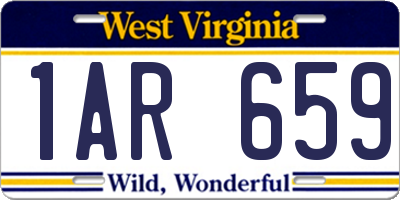 WV license plate 1AR659