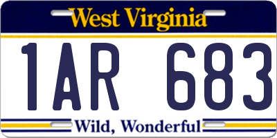 WV license plate 1AR683