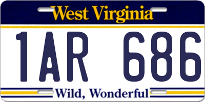 WV license plate 1AR686