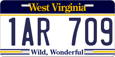 WV license plate 1AR709