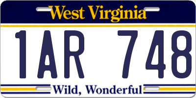 WV license plate 1AR748