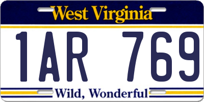 WV license plate 1AR769